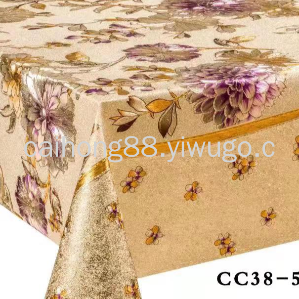 Factory direct sales of European-style high-end fashionable home and hotel waterproof and no-wash tablecloths with embossed yarn fabric Specification drawing