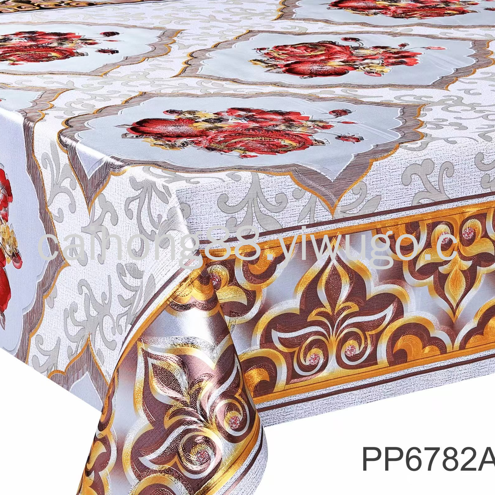 Factory direct sales of pvc high-definition embossed yarn fabric, European-style PP family, hotel and dining tablecloths and tablecloths details Picture
