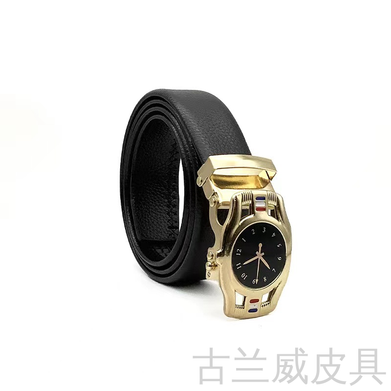 Factory direct sales of fashionable and versatile watches with automatic buckle and hemming, casual belts, business trousers belts, high-end and elegant details Picture