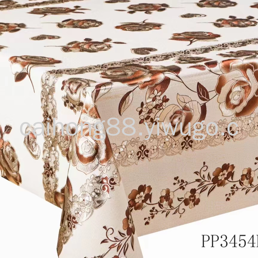 Factory direct sales of pvc high-definition embossed yarn fabric, European-style PP family, hotel and dining tablecloths and tablecloths Application Scenario