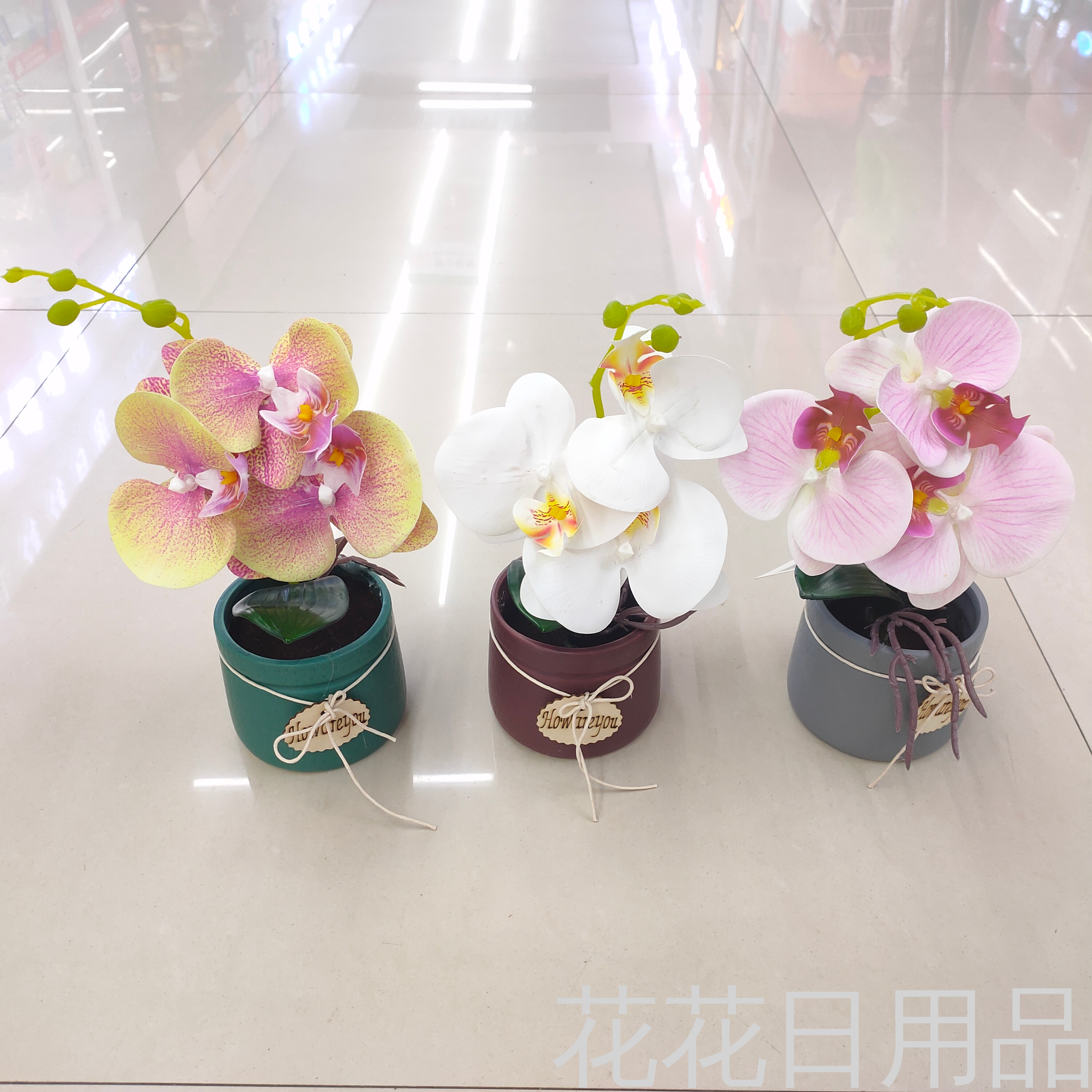 New ceramic pot Phalaenopsis simulation flower Clivia bonsai fake flower plastic pot