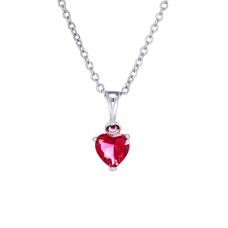 Xu ping joyería plateado oro blanco forma de corazón temperamento clavícula cadena europa y américa simple nicho diseño sentido corazón collar mujeres Item Picture