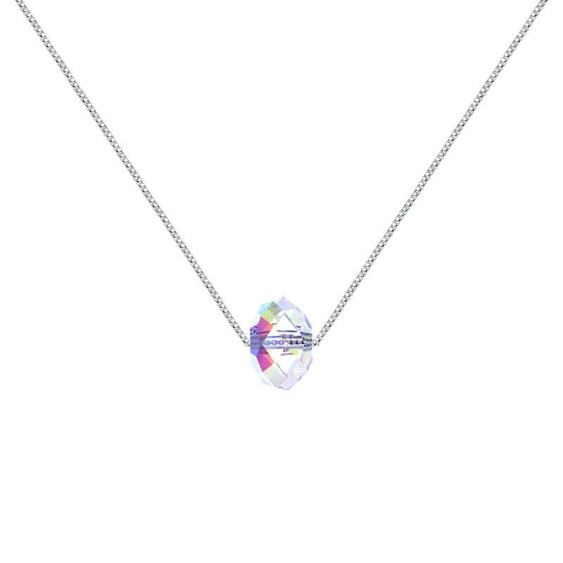 Xuping Jewelry's simple geometric iridic crystal necklace is a niche design for women with a cold Korean style and a high-end look Item Picture