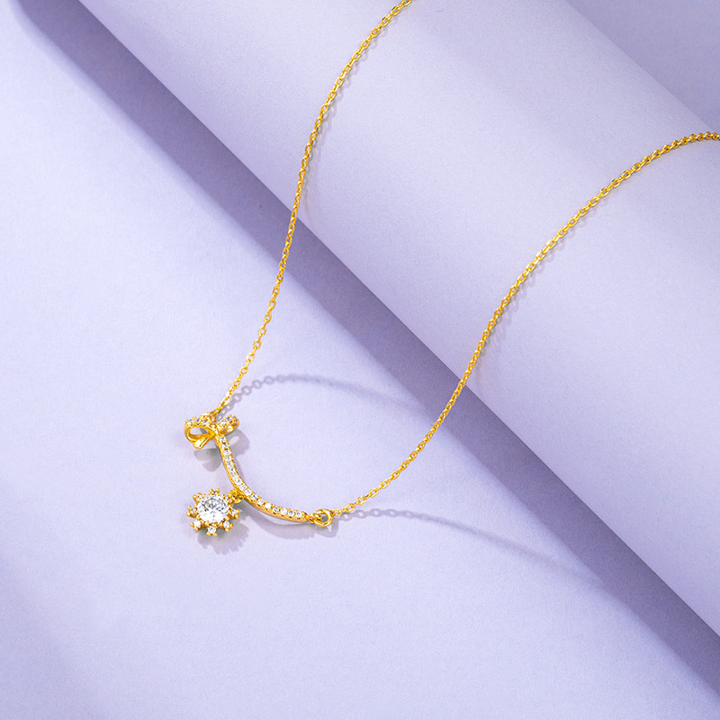 Xuping Jewelry Sweet bow, elegant collarbone chain for women, European and American style, individualistic and high-end necklace wholesale for women Specification image