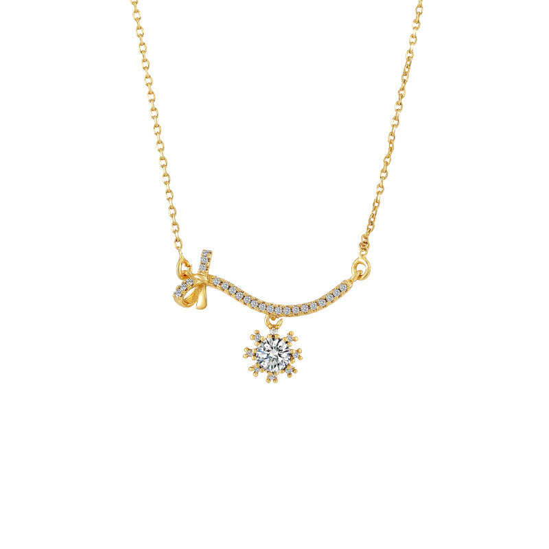 Xuping Jewelry Sweet bow, elegant collarbone chain for women, European and American style, individualistic and high-end necklace wholesale for women Item Picture