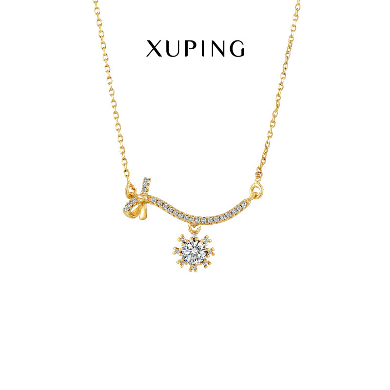 Xuping Jewelry Sweet bow, elegant collarbone chain for women, European and American style, individualistic and high-end necklace wholesale for women