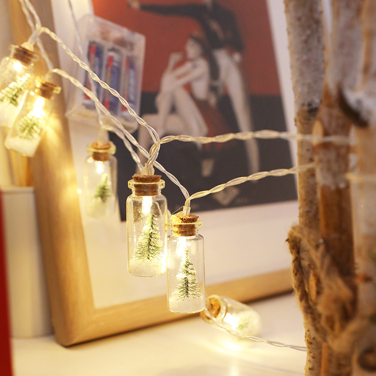 圣诞树许愿瓶透明灯串 漂流瓶LED灯串 圣诞节卧室装饰ins风装饰