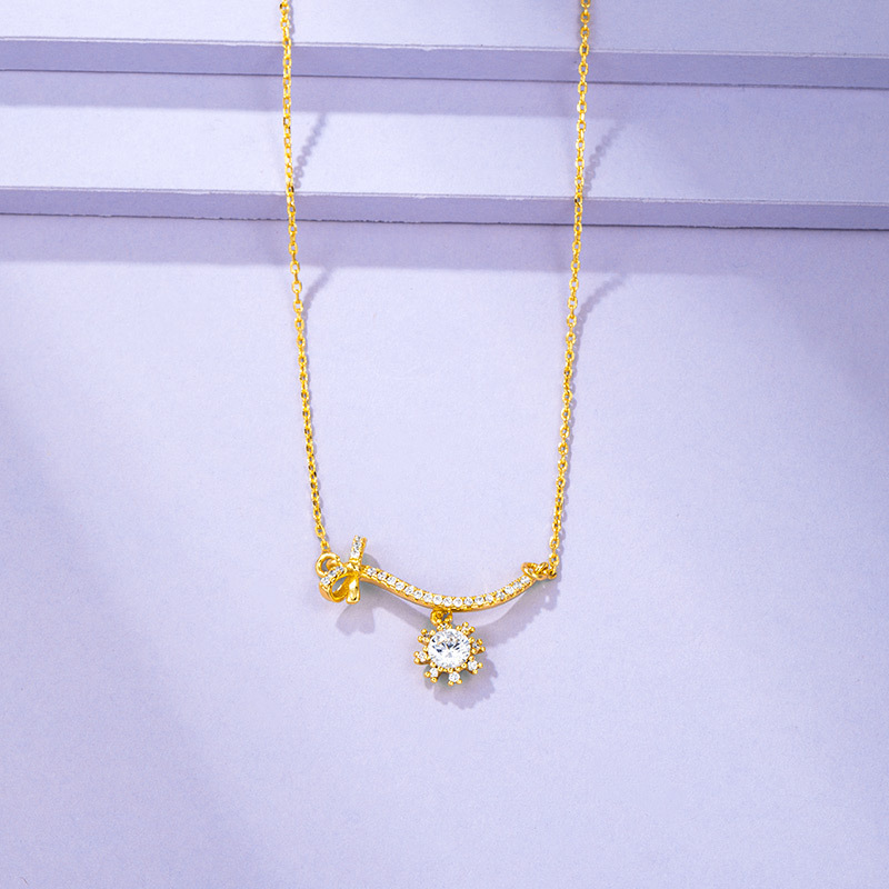 Xuping Jewelry Sweet bow, elegant collarbone chain for women, European and American style, individualistic and high-end necklace wholesale for women details Picture