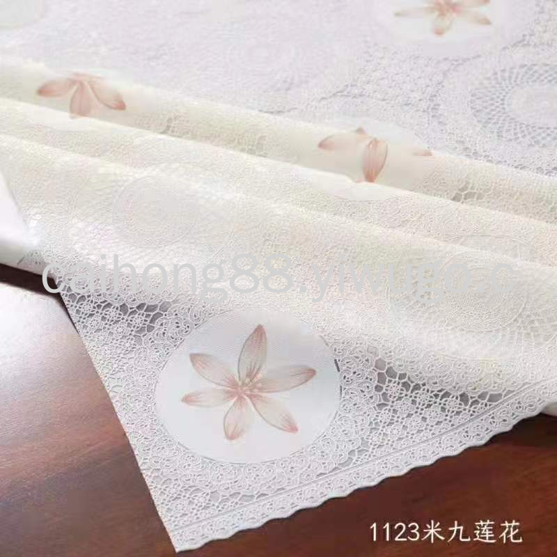 PVC printed lace tablecloth with exquisite texture, fashionable home tablecloth, hotel decoration, waterproof and no-wash tablecloth full figure