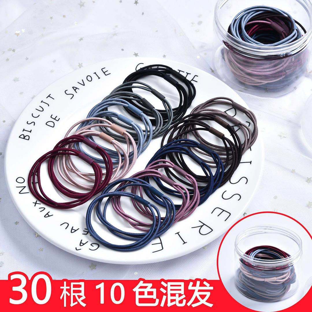 韩版简约学生三合一发绳森女系ins风扎头发皮筋成人发圈批发