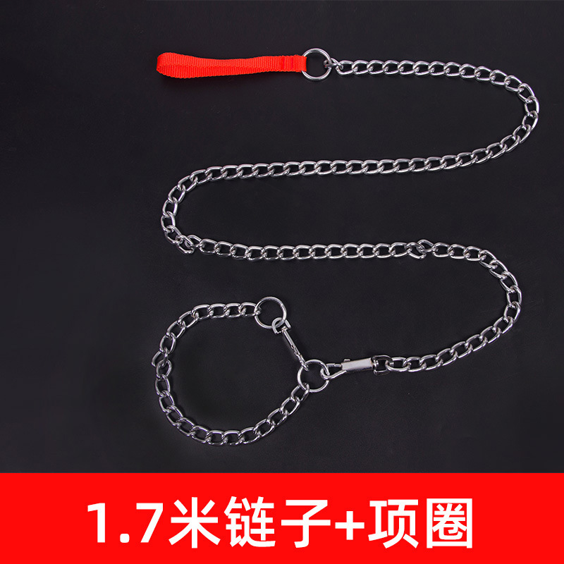 Wholesale dog chains, anti-biting broken dog leash, iron chain rope, iron collar tie, dog walking leash Item Picture