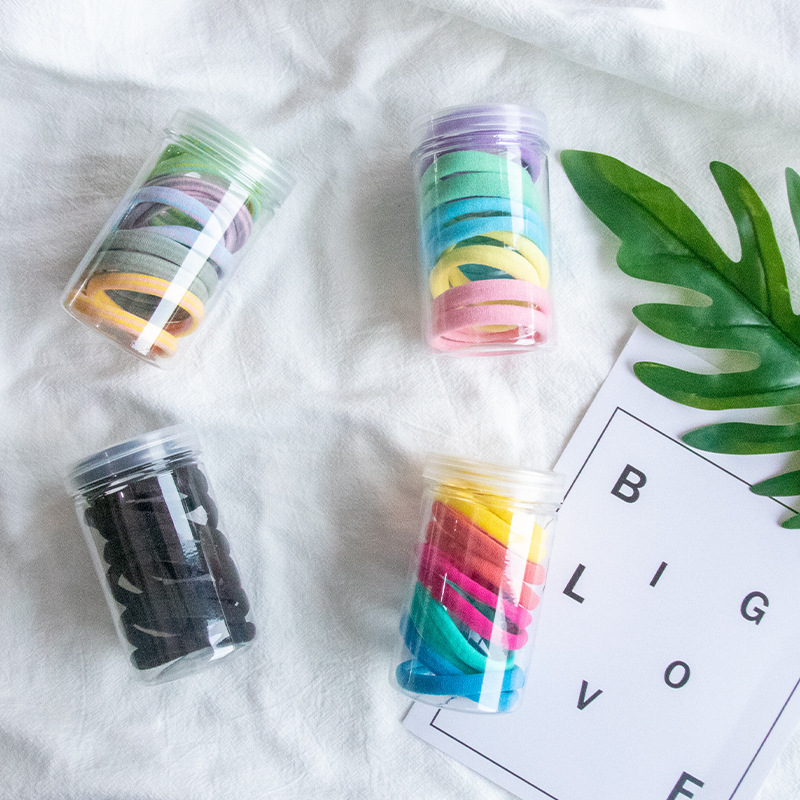 ins风小清新简约糖果色高弹力无接缝扎高马尾发绳少女毛巾圈批发