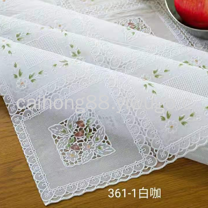 PVC printed lace tablecloth with exquisite texture, fashionable home tablecloth, hotel decoration, waterproof and no-wash tablecloth details Picture