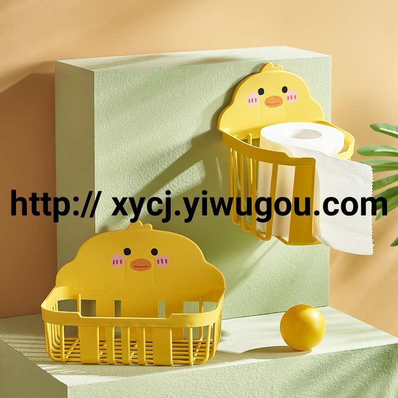 The little Yellow Duck tissue box is a creative and cute wall-mounted, non-punching household coffee table, desktop tissue, toilet paper and roll paper storage box