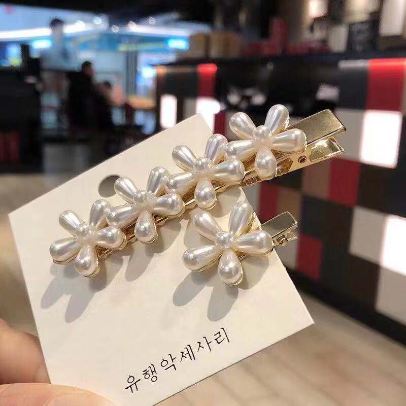 东大门新款百搭花朵发夹气质发卡网红一字夹复古刘海夹百搭发饰