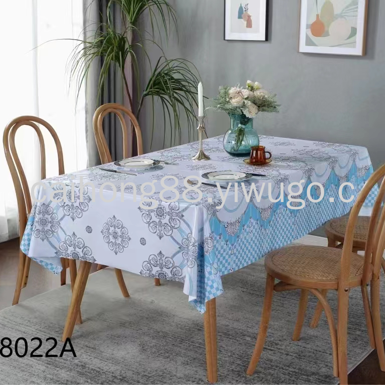 PVC printed embossed pearlescent glitter tablecloth, European-style elegant and fashionable home and hotel waterproof and no-wash tablecloth Specification drawing