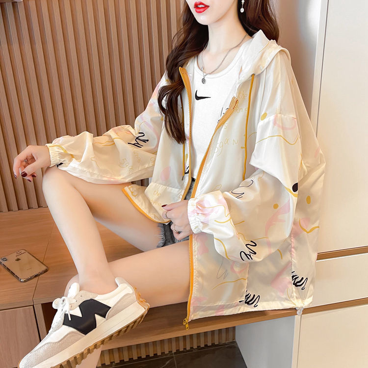 Thin sunscreen clothes women summer UV protection breathable light loose Korean cardigan hooded coat women sun-protective clothing