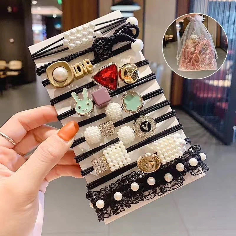 东大门11件套发绳少女森系发圈女简约ins头绳可爱扎头发橡皮筋