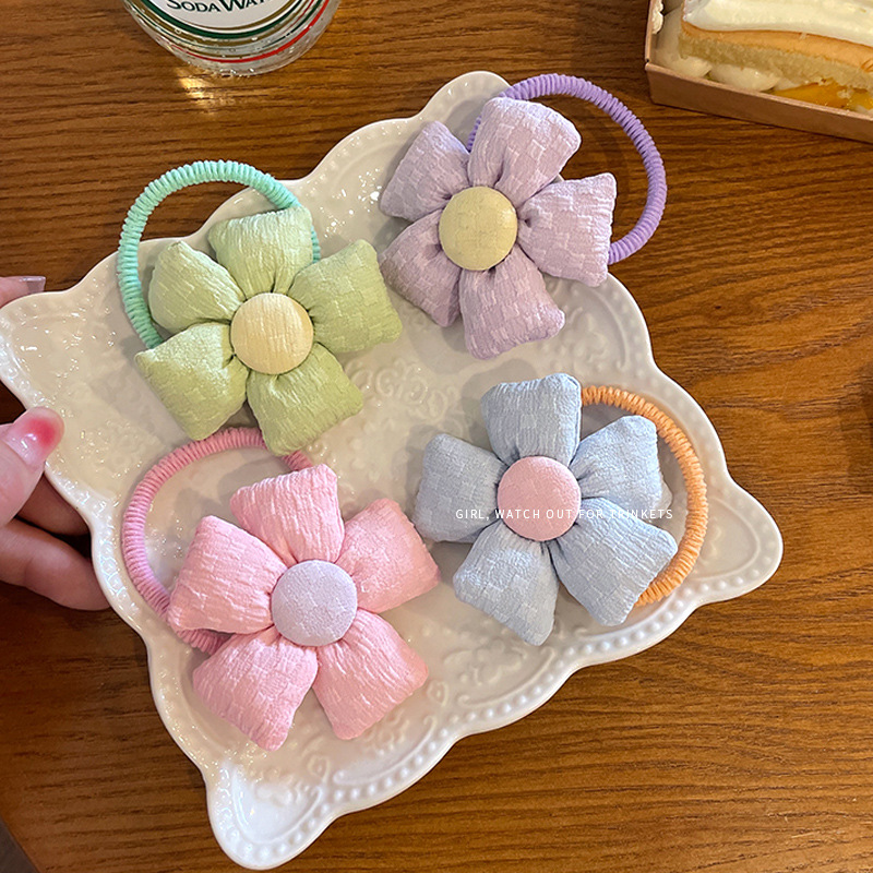 太阳花儿童发饰彩色花朵发圈可爱头绳扎马尾不伤发弹性好女童头饰