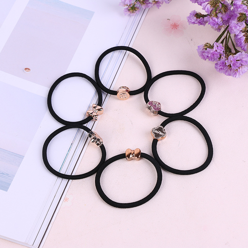 发圈儿童 新款女士皮筋高弹力无接缝皮圈韩版扎头发金属皮筋批发