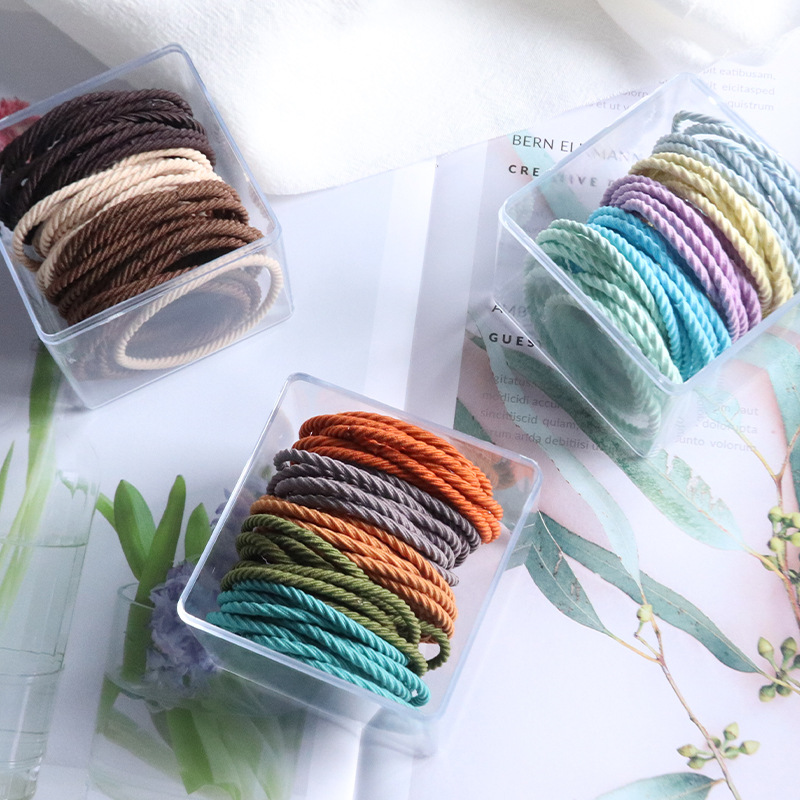 素圈发绳ins风高弹力橡皮筋扎头发绳头饰不伤发简约耐用发圈批发