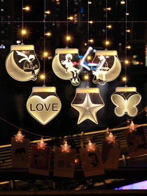 Cross-border new LED lights window decoration light string creative ice strip light acrylic girl room layout hanging light thumbnail