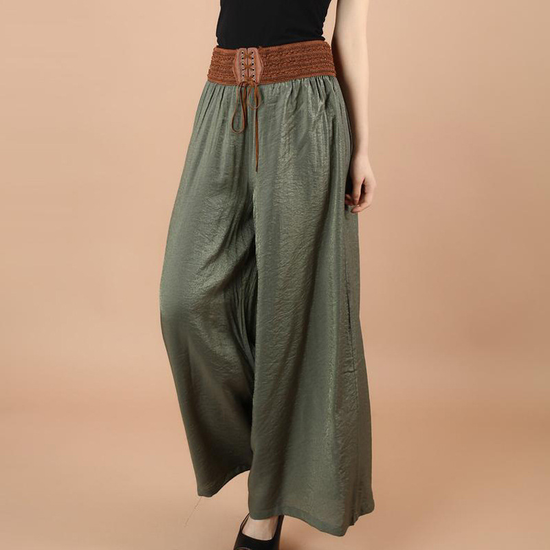 Cotton and linen wide leg pants for women loose summer thin pants for women large size casual pants for foreign trade women's big foot loose pants