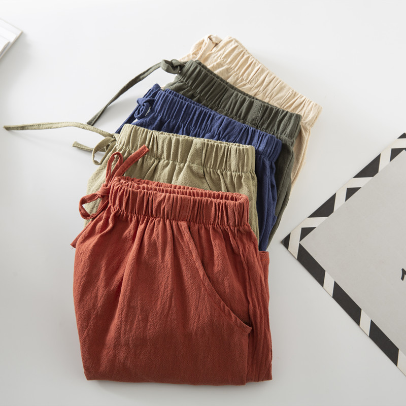 Cotton and linen shorts for women 2022 New linen cotton and linen large-sized student sportswear and casual shorts for women wide-leg pants factory direct sales Specification image