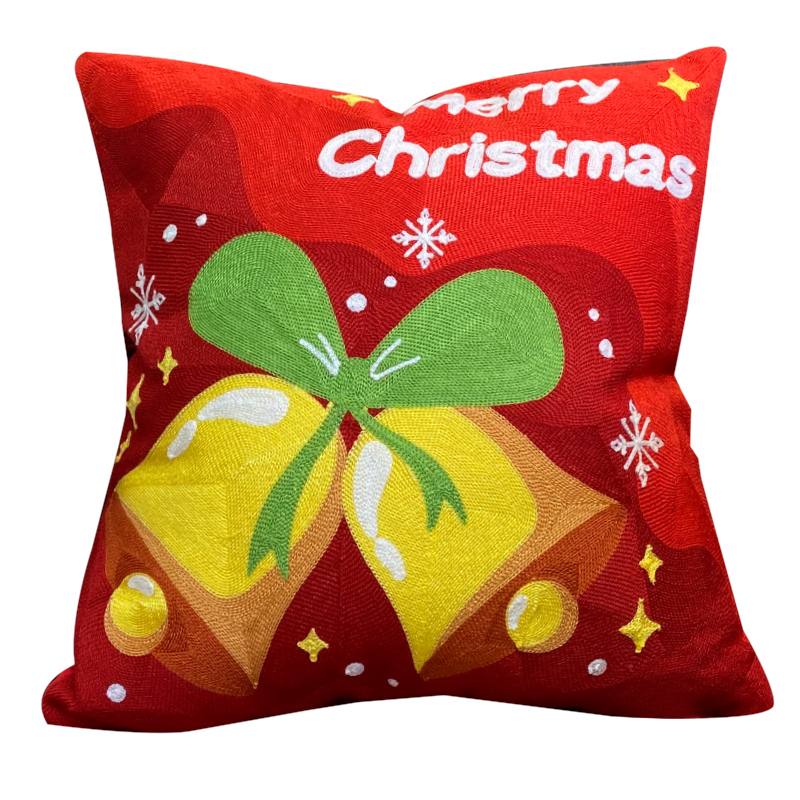 Santa Claus embroidered throw pillow, gift cushion, pillowcase, bedside, bedroom, living room, sofa cushion, soft pillow Item Picture