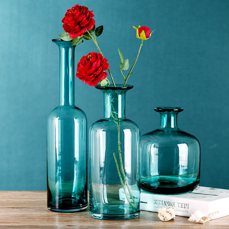 简约现代透明玻璃花瓶插花客厅桌面花器创意家居软装饰品摆件欧式