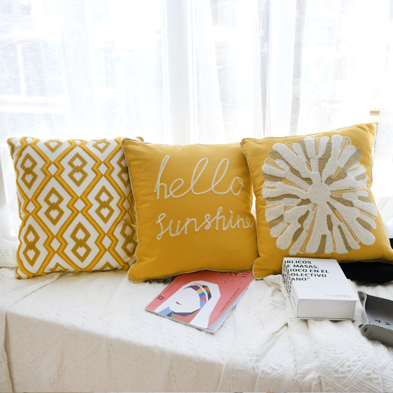 Nordic pillow cushion cover, car office lumbar support backrest, all-cotton living room sofa large pillow cover without core Specification image