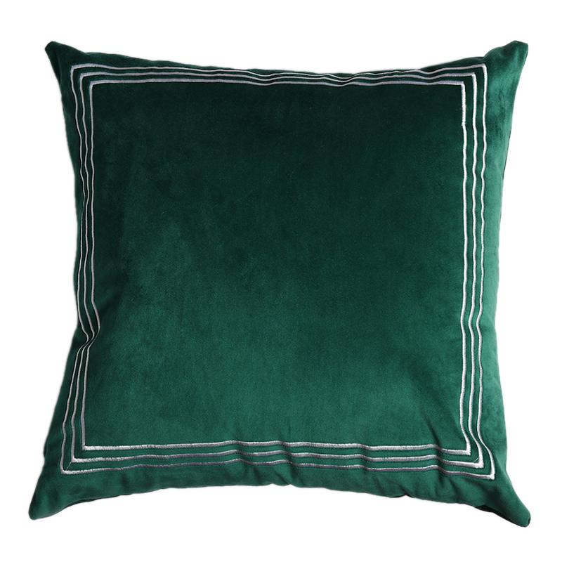 Velvet embroidered cushion cover, Nordic simple solid color throw pillow, sofa cushion, headboard throw pillow cover, without core Item Picture
