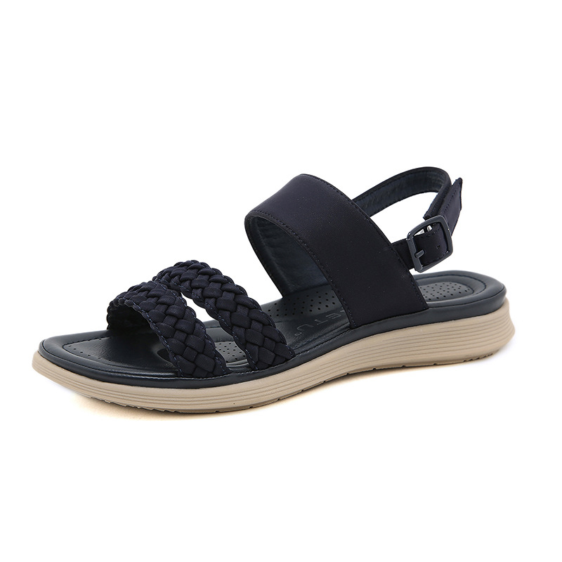 2022 Summer New Fashion Vintage Double Woven Women's Shoes Breathable Comfortable Lightweight Soft Soled Sandal For Women details Picture
