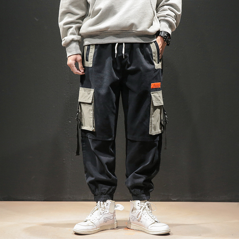 Japanese streetwear brand casual workwear pants for men's spring new style, multi-pocket Harem pants, loose plus-size sportswear skinny pants Specification image