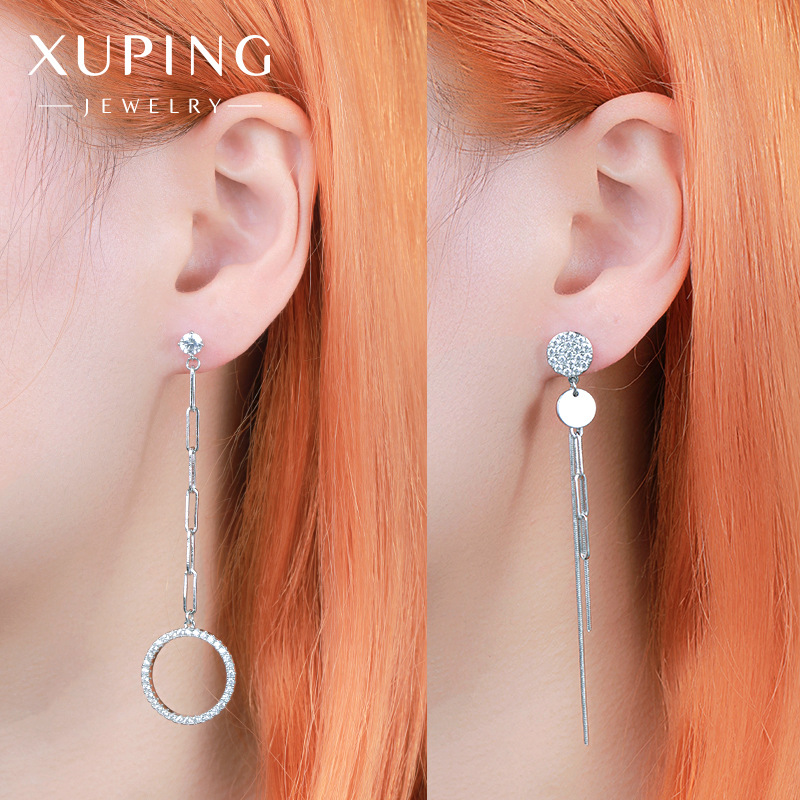 Xuping Jewelry Export Cross-border long tassel earrings wholesale with a high-end feel, asymmetrical earrings high-quality wholesale details Picture