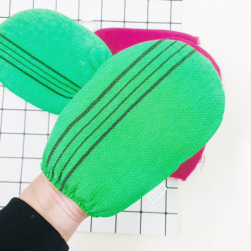 Korean Grandma Bath Towel Bath Gloves Scrub Towel Double Side Bath Gloves Exfoliating Bath Towel Specification drawing
