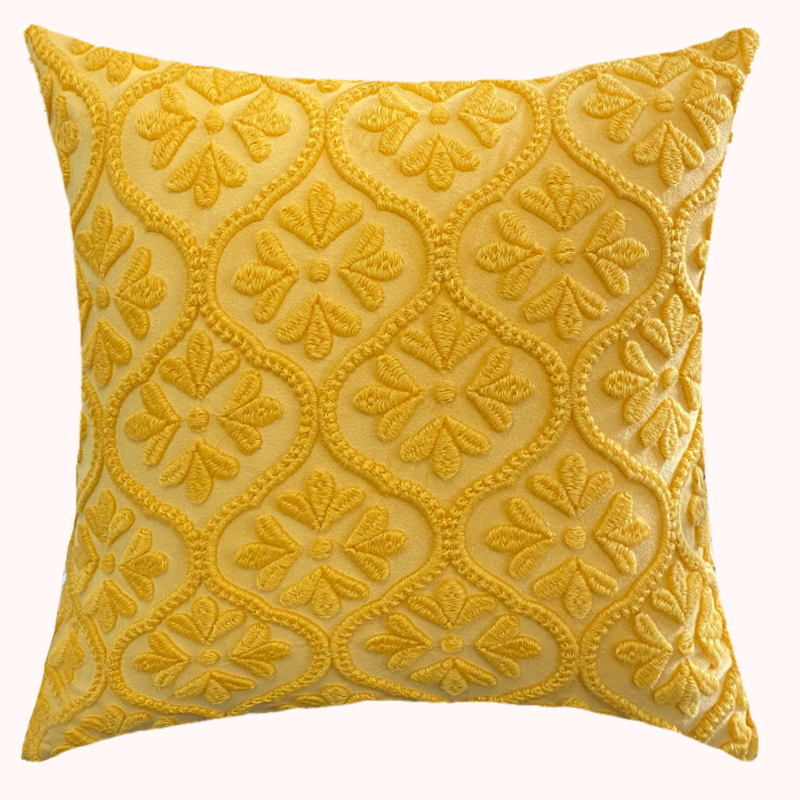 Air embroidery pillowcase, solid color high-end craft embroidery cushion, sample room, living room sofa pillow, soft package bay window cushion Specification image