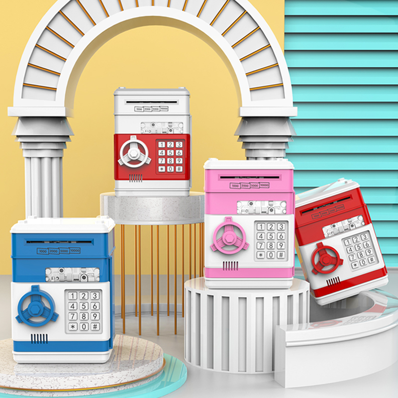 Factory Direct Sales Simulation Safe Deposit Box Creative Children's Piggy Bank Automatic Roll Money Deposit Box