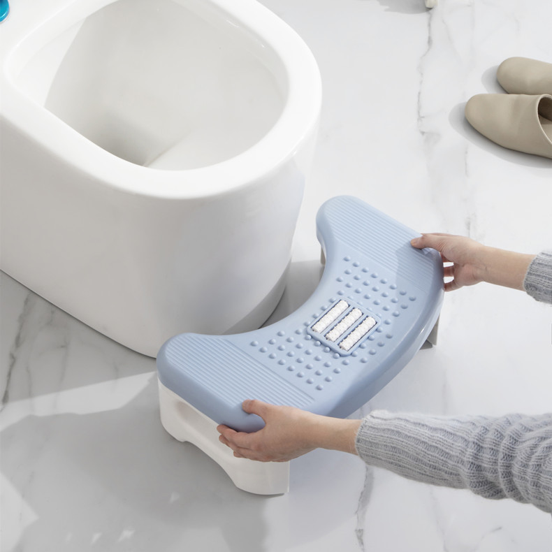 Household folding toilet footrest, children and adults, toilet seat stool, footrest, plastic thickened anti-slip footrest details Picture