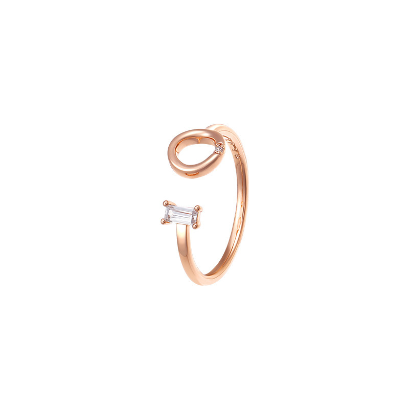 Wook ping joyería anillo de apertura geométrica anillo al por mayor mujeres japonés coreano simple moda nicho frío viento soga Item Picture