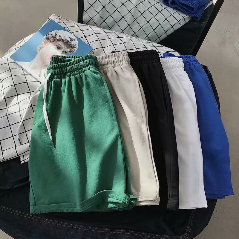Summer loose straight five-inch pants for boys, thin and simple color blank student running sports casual short pants Specification image