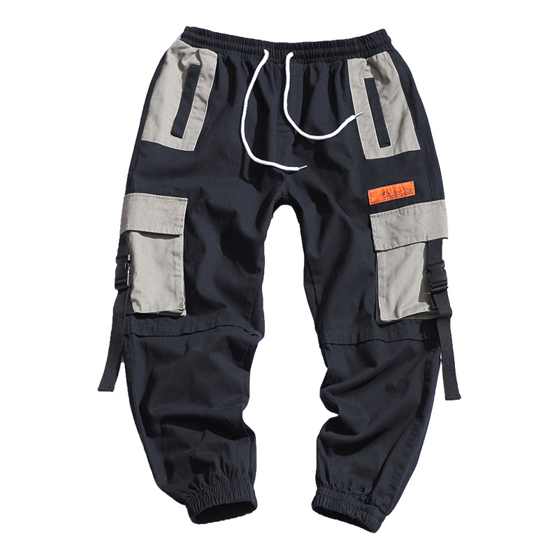 Japanese streetwear brand casual workwear pants for men's spring new style, multi-pocket Harem pants, loose plus-size sportswear skinny pants Item Picture