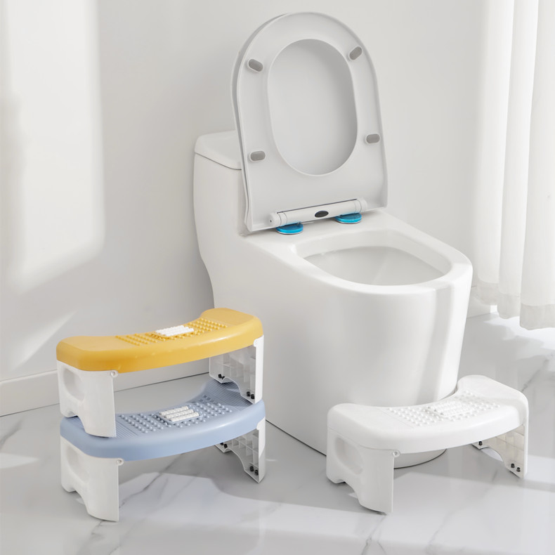 Household folding toilet footrest, children and adults, toilet seat stool, footrest, plastic thickened anti-slip footrest
