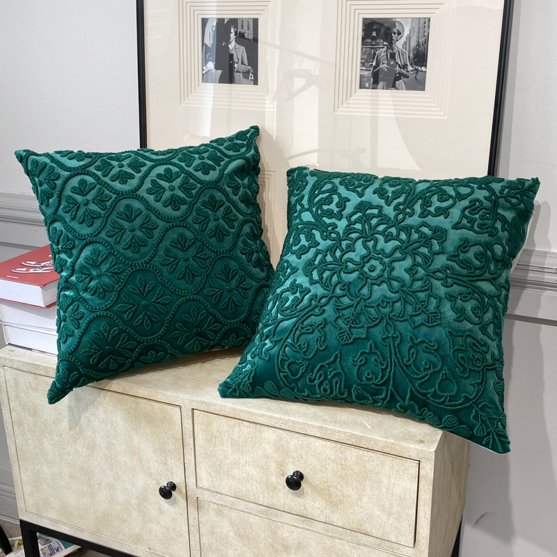 Air embroidery pillowcase, solid color high-end craft embroidery cushion, sample room, living room sofa pillow, soft package bay window cushion