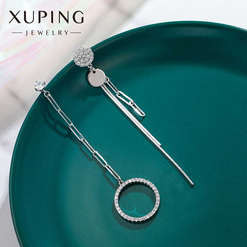 Xuping Jewelry Export Cross-border long tassel earrings wholesale with a high-end feel, asymmetrical earrings high-quality wholesale Specification image