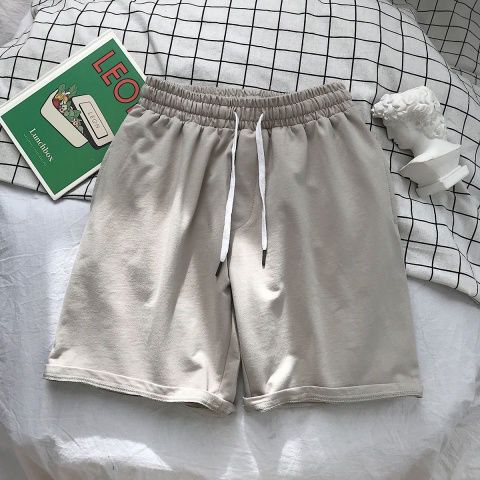 Summer loose straight five-inch pants for boys, thin and simple color blank student running sports casual short pants Item Picture