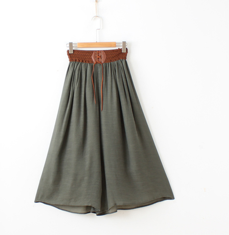 Cotton and linen wide-leg pants, women's loose summer thin pants, women's plus-size casual pants, foreign trade women's clothing loose pants with big feet Item Picture