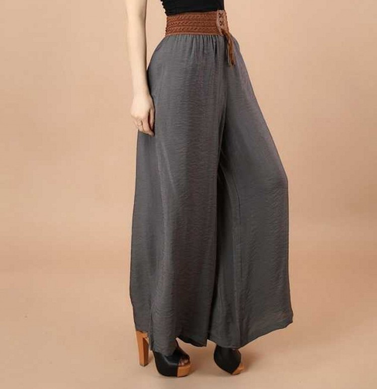 Cotton and linen wide-leg pants, women's loose summer thin pants, women's plus-size casual pants, foreign trade women's clothing loose pants with big feet details Picture