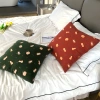 Cotton and linen bay window fabric pillowcases, cute pumpkin embroidery living room throw pillows, fashionable and high-end sofa pillows, soft cushions details Picture