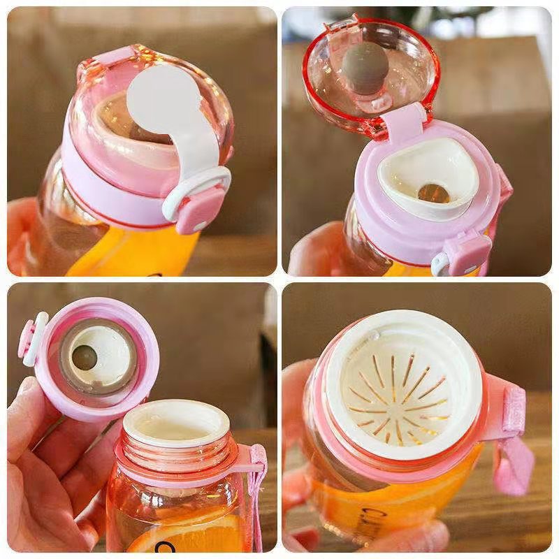 Taza de agua viva taza de plástico para mujeres resistente a altas temperaturas taza de agua portátil para niños para estudiantes de primaria simple claro details Picture